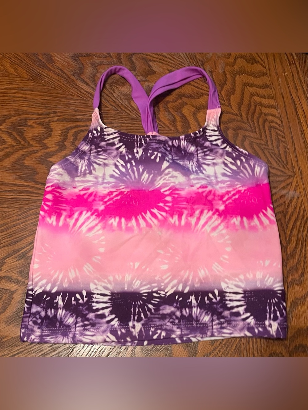 Limited Too Pink & Purple Tie-Dye Tankini Swimsuit- Size 7/8